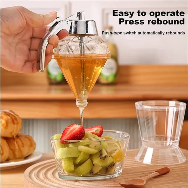Honey Pot Crystal Syrup Plastic Dispenser