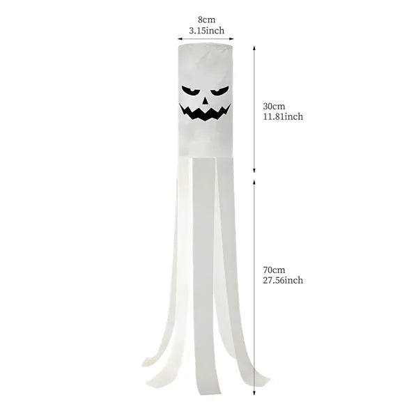 Windpipe Flag Halloween Horror Yard Hanging With Ghosts