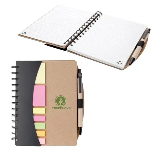 Notebook with Pen, Flags & Sticky Notes