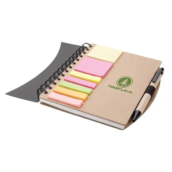 Notebook with Pen, Flags & Sticky Notes