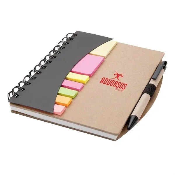 Notebook with Pen, Flags & Sticky Notes