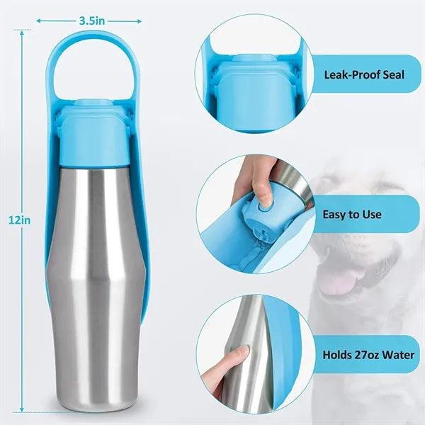 27OZ Stainless Steel Portable Pet Dog Water Bottle