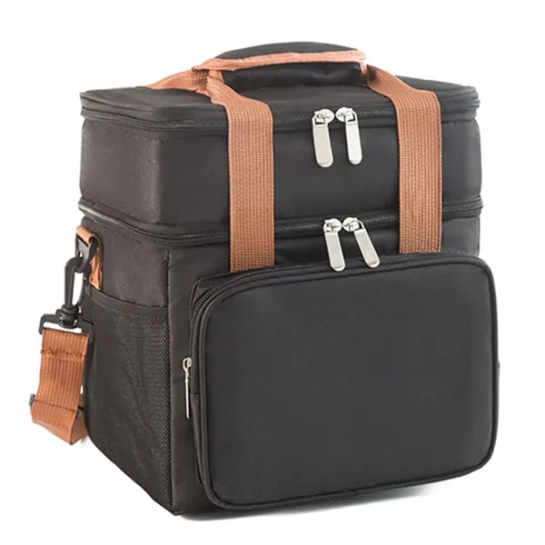Double Layer Cooler Insulated Lunch Tote Bag