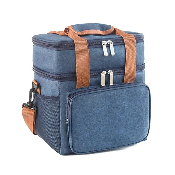 Double Layer Cooler Insulated Lunch Tote Bag
