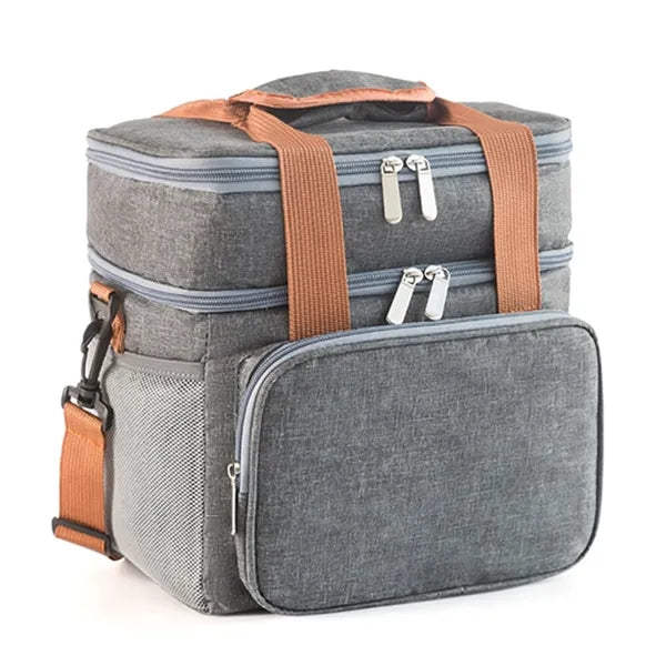 Double Layer Cooler Insulated Lunch Tote Bag