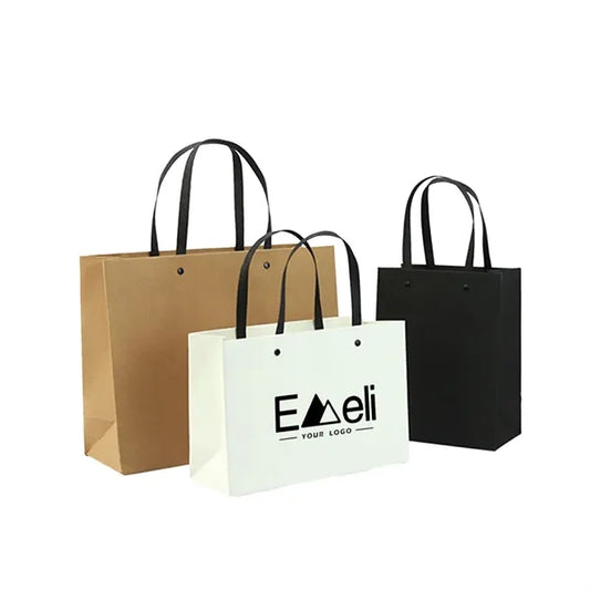 Solid Color Custom Riveted Gift Paper Bag Publicity Printing