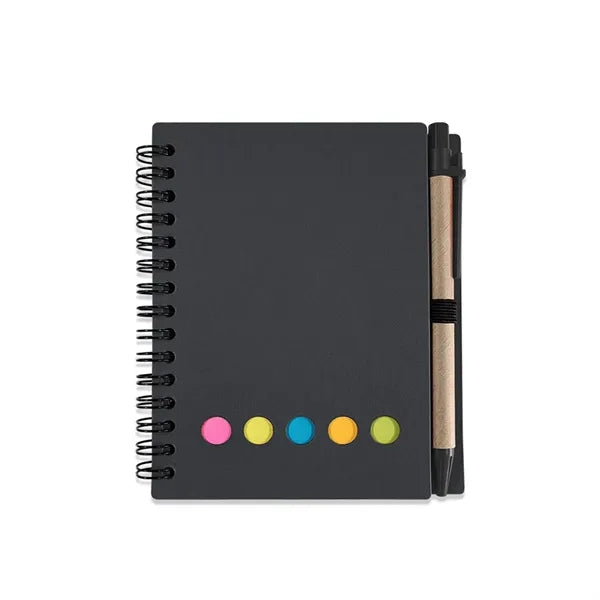 Spiral Notebook with Sticky Notes and Pen