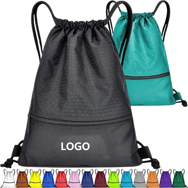 Football Shape Fabric Drawstring with Zipper
