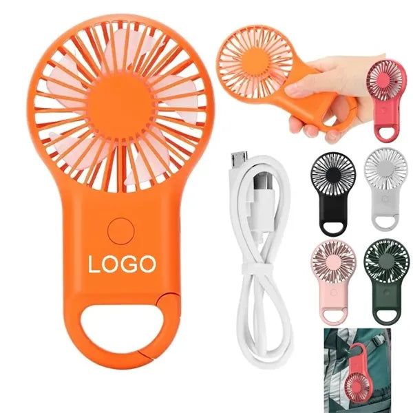 Rechargeable Handheld Fan with Carabiner