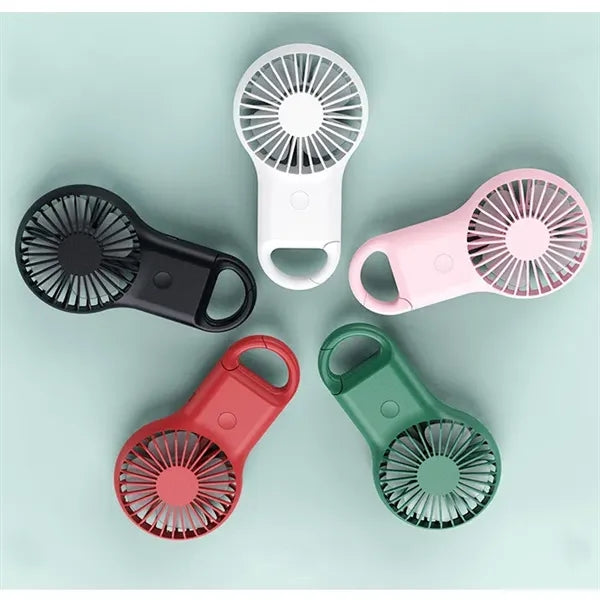 Rechargeable Handheld Fan with Carabiner