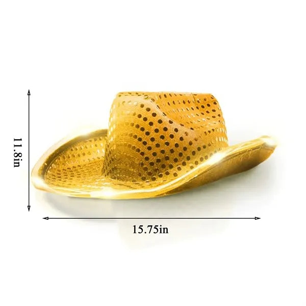 Cowboy Hat With Lights Big Brim Eva Composite Styling