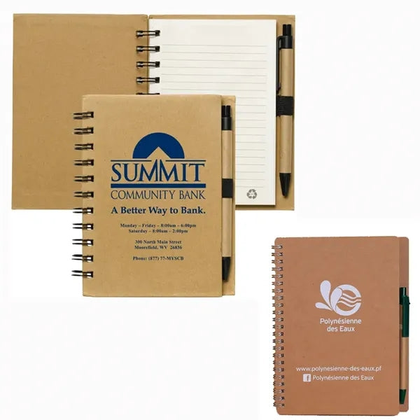 Recycled Spiral Notebook with Pen