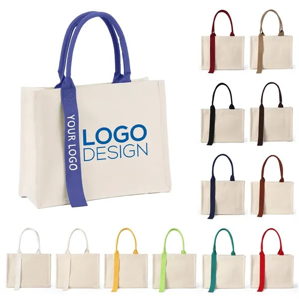 Durable Canvas Tote Bag with Decorative Streamers