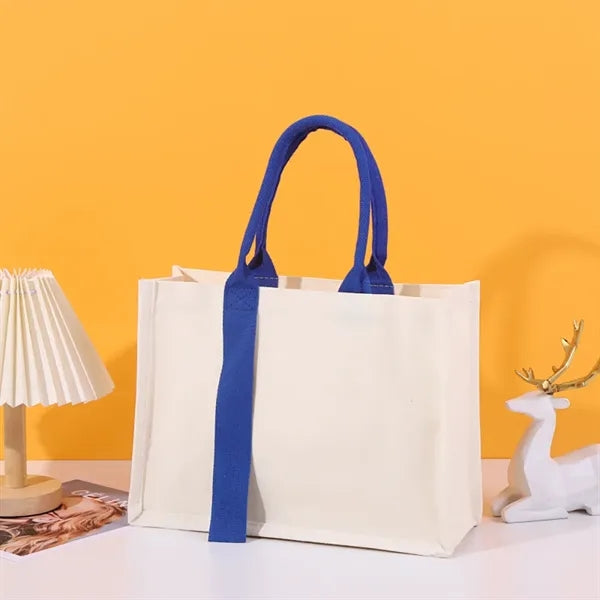 Durable Canvas Tote Bag with Decorative Streamers