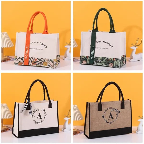 Durable Canvas Tote Bag with Decorative Streamers
