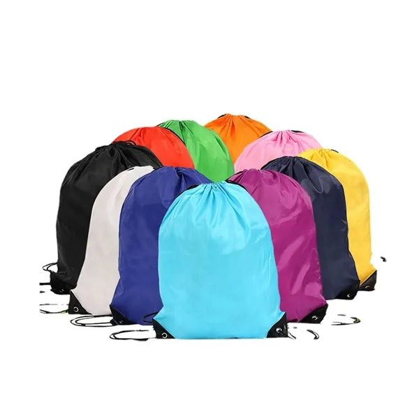210D Polyester Drawstring Backpack with Custom Logo Print .