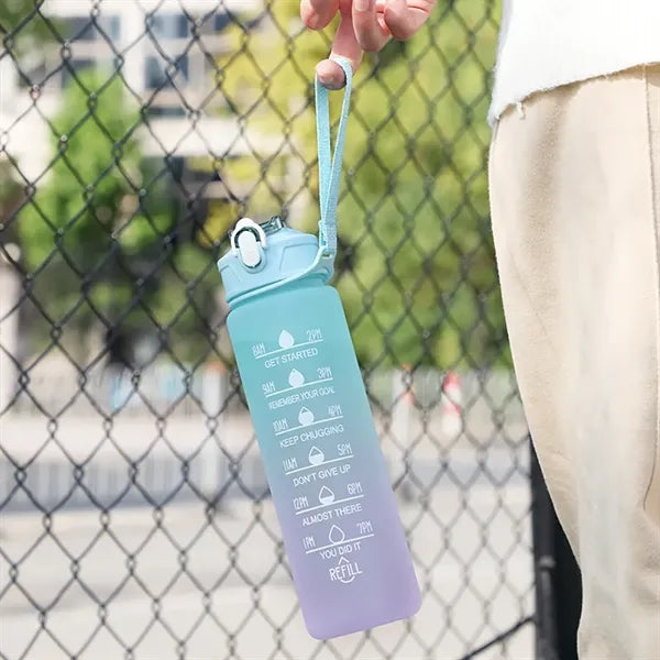 25oz Large Capacity Gradient Water Bottle with Straw