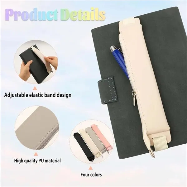 PU Adjustable Elastic Band Pen Holder