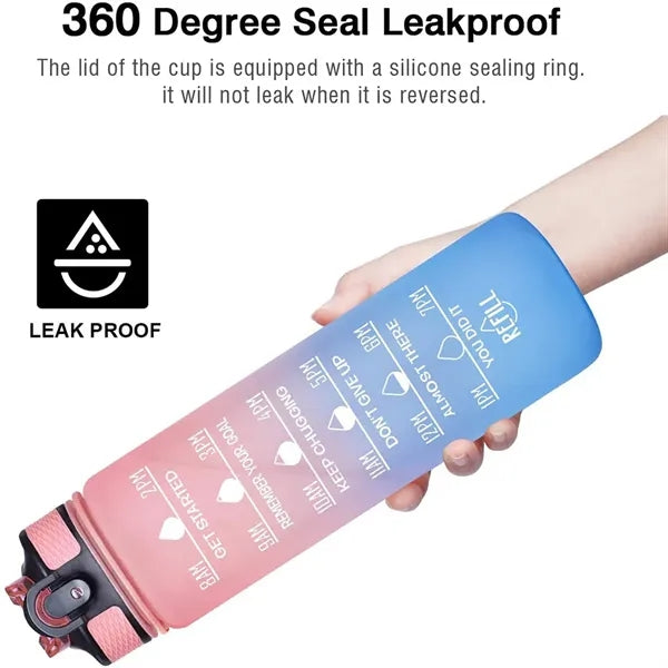32oz Tritan Gradient Sports Water Bottle with Time Scale