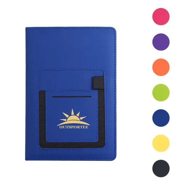Executive PU Leather Journal Phone Holder A5 Lined Notebook