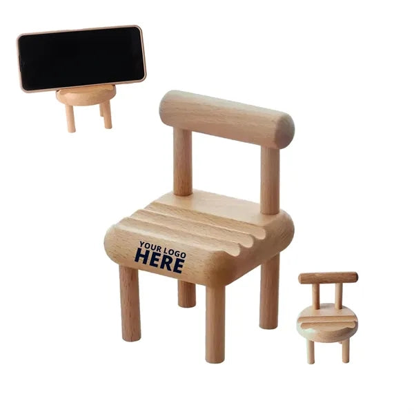 Mini Wooden Chair Shaped Phone Stand