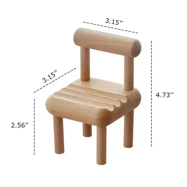 Mini Wooden Chair Shaped Phone Stand