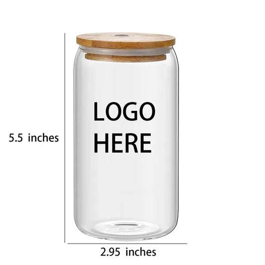 16 Oz High Temperature Resistant Glass Straw Cup
