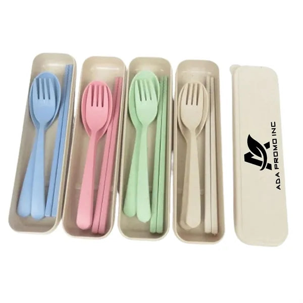 Eco-Friendly Wheat Straw Utensil Set - Three-Piece Suit