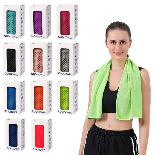 Sports Quick-Drying Cooling Ice Towel with Silicone Case