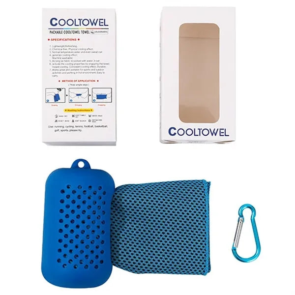 Sports Quick-Drying Cooling Ice Towel with Silicone Case