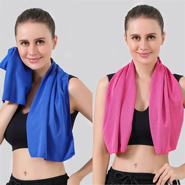 Sports Quick-Drying Cooling Ice Towel with Silicone Case