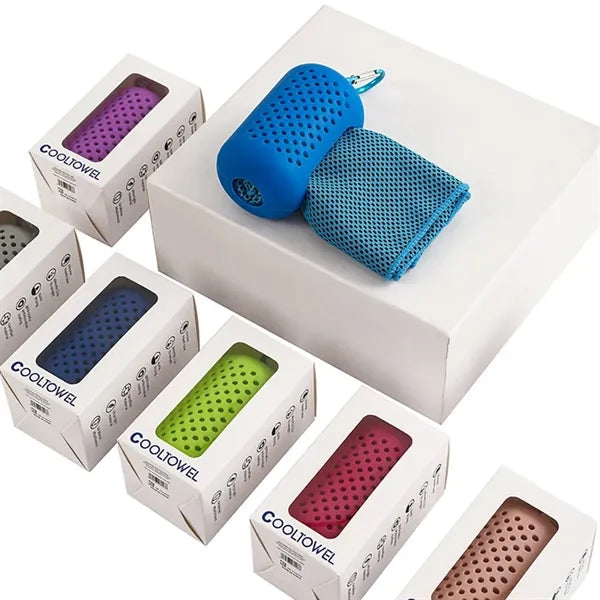 Sports Quick-Drying Cooling Ice Towel with Silicone Case