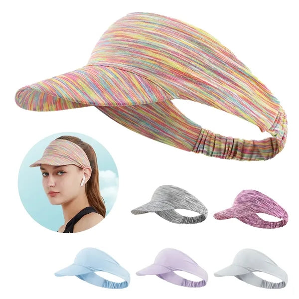 2 in 1 Soft Sun Visor Hat Sweat-Resistant Sports Headband