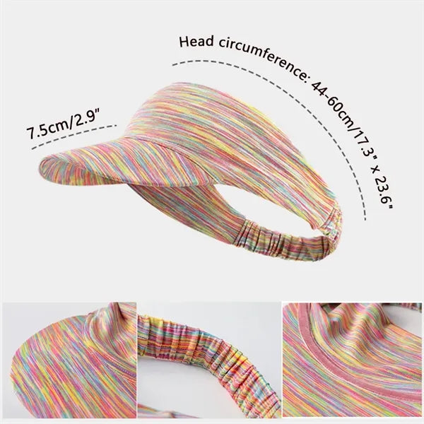 2 in 1 Soft Sun Visor Hat Sweat-Resistant Sports Headband