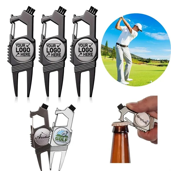 Multifunctional Golf Divot Repair Tool