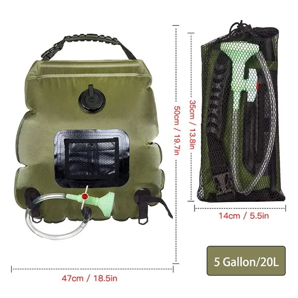 Portable solar shower bag