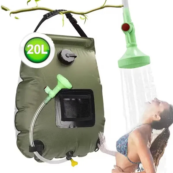 Portable solar shower bag
