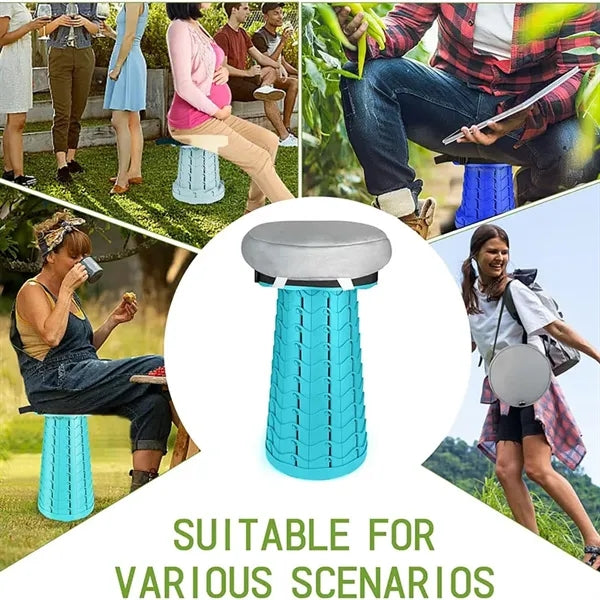 Portable Collapsible Stool with Cushion Pad