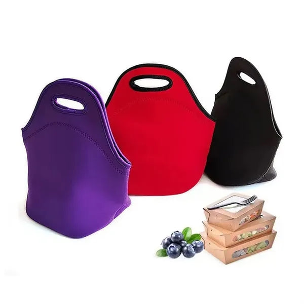 12" Zippered Neoprene Lunch Tote Bag