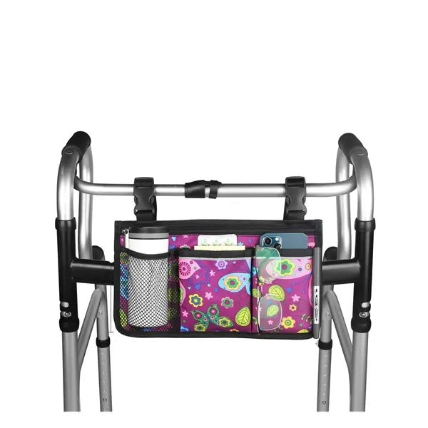 Wheelchair Side Bag Armrest Storage Pouch with Cup Holder