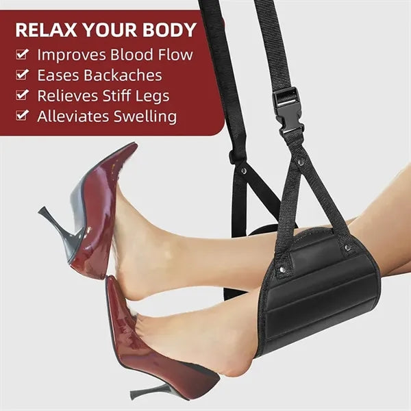 Plane Hammock Travel Memory Foam Airplane Foot Rest Portable