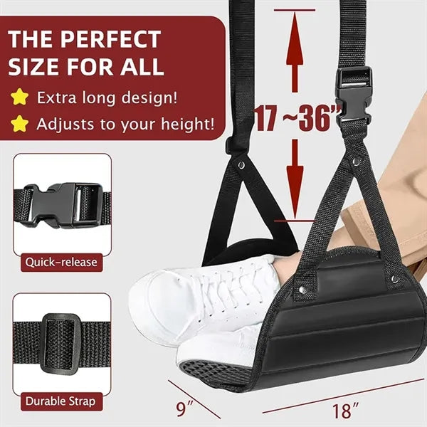 Plane Hammock Travel Memory Foam Airplane Foot Rest Portable