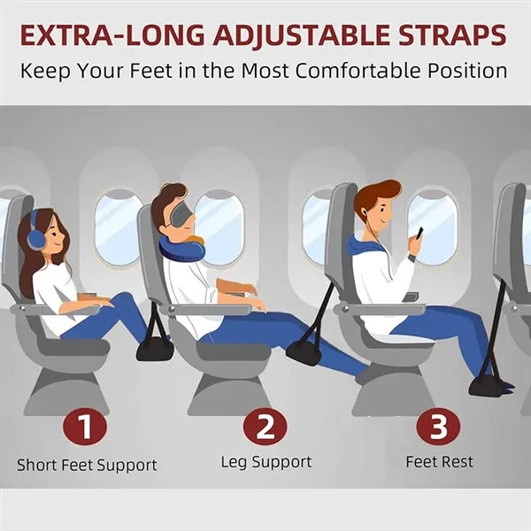 Plane Hammock Travel Memory Foam Airplane Foot Rest Portable