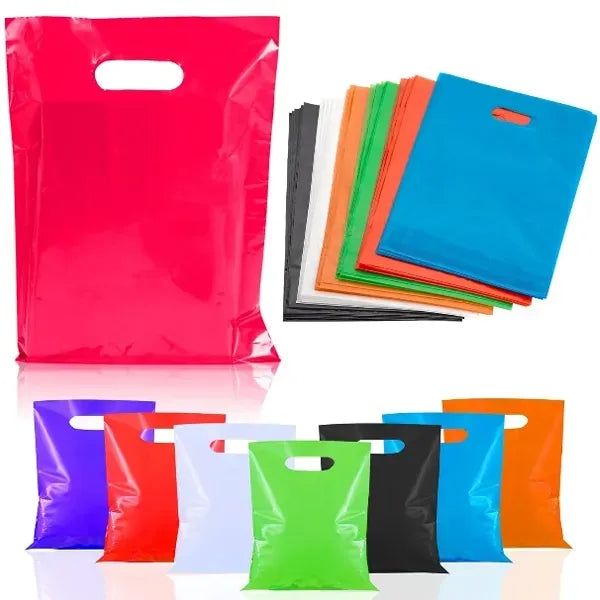Large PE Plastic Die Cut Shop Tote Handle Bag
