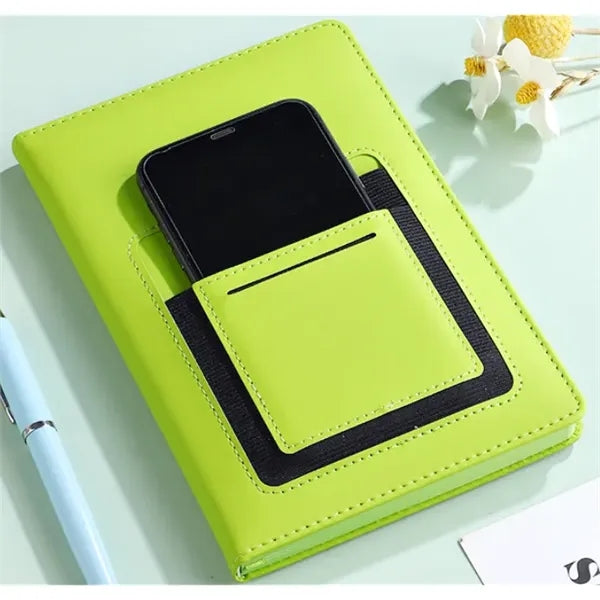 Executive PU Leather Journal Phone Holder A5 Lined Notebook