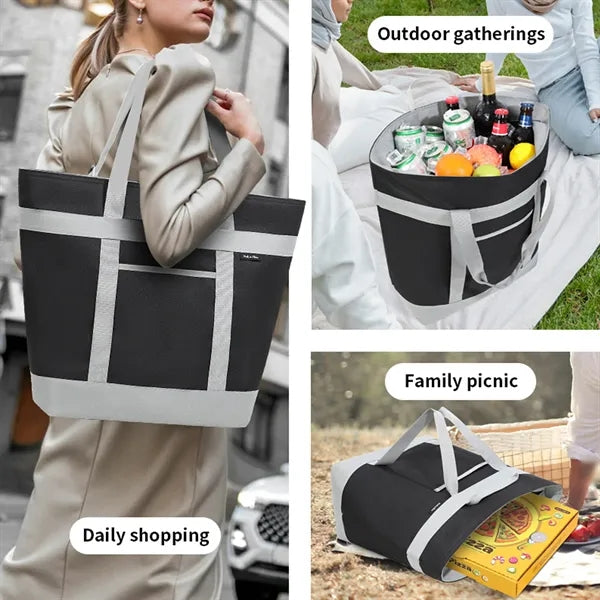 Large-Capacity Picnic Cooler Bag, Insulated Bag .