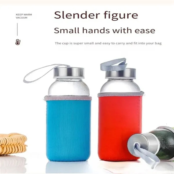 18oz Glass Water Bottle with Sleeve