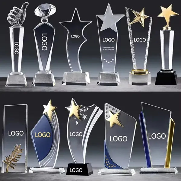 Metal Crystal Clear Award Souvenir Star Trophy