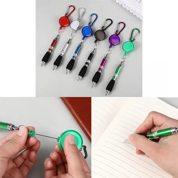 Carabiner Retractable Badge Reel with Pen