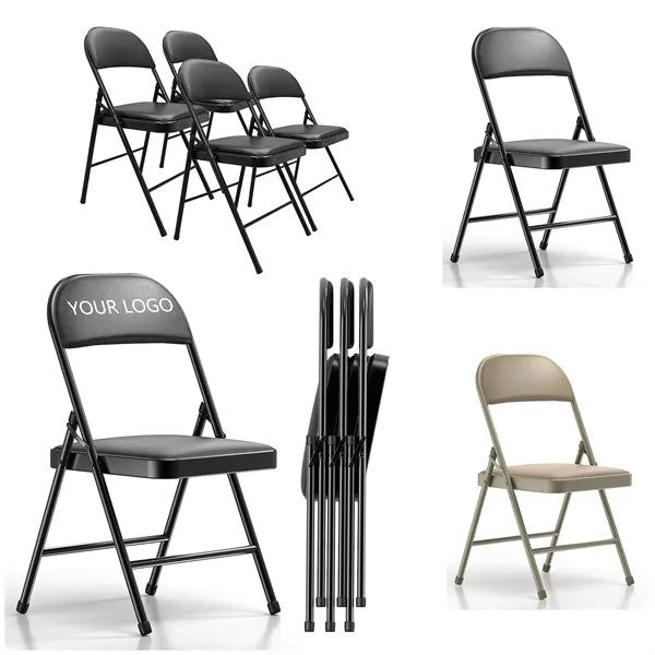 Metal Folding Chairs with Cushion and Back